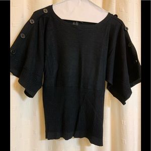 3/4 sleeve black sweater